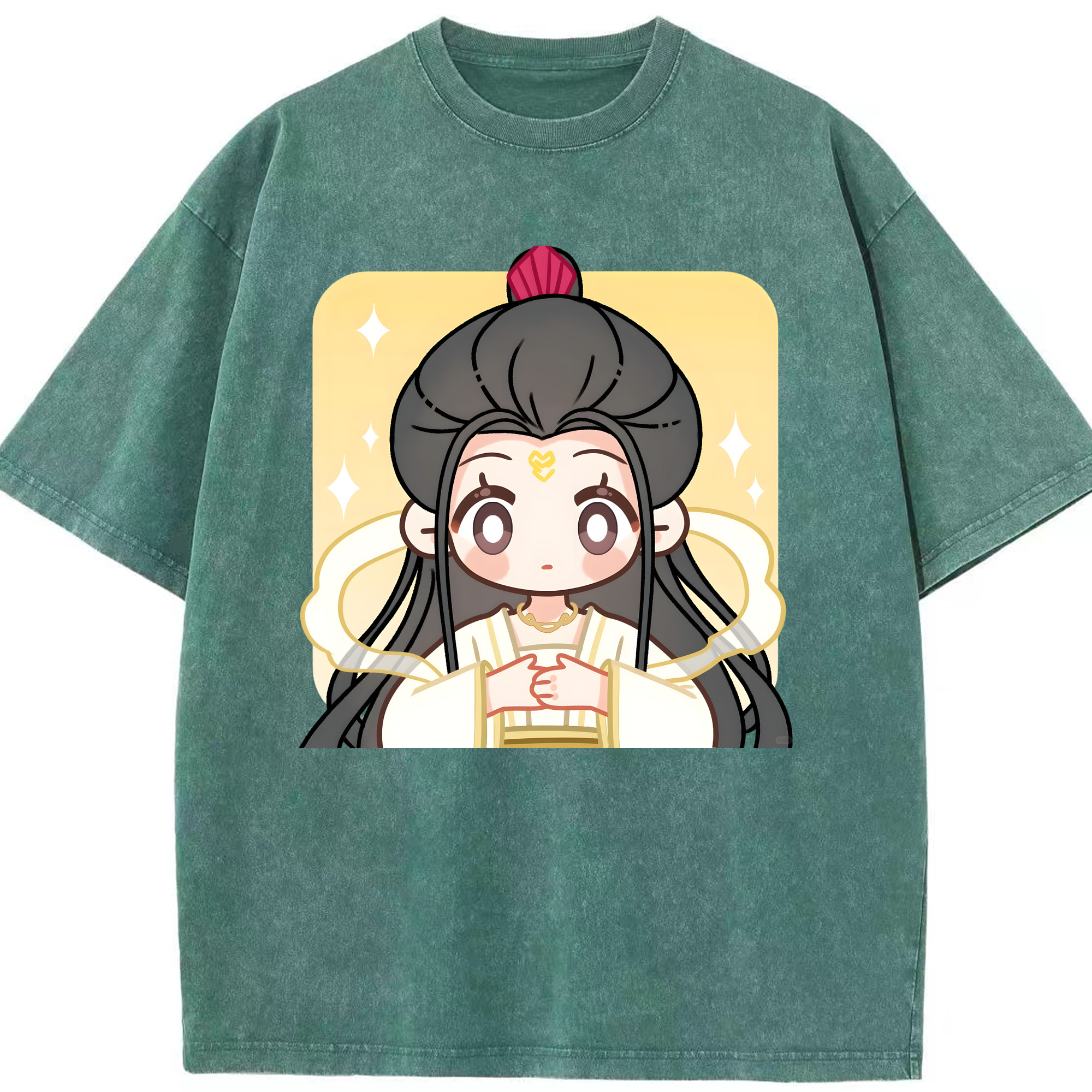 （画像用） Ne Zha 2 ナタ 魔童の大暴れ 綿100% ヴィンテージ風 半袖Tシャツ（フロントプリント）